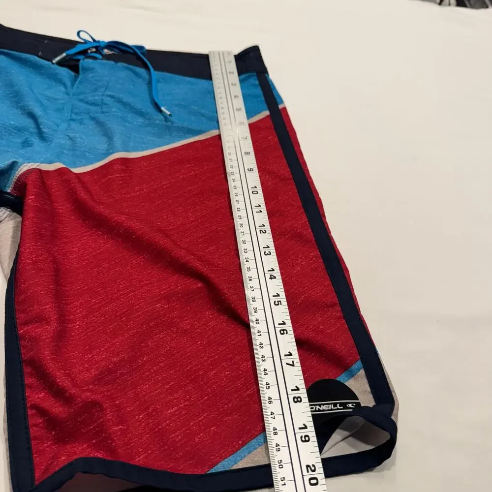 O’Neill‎ Hyperfreak Boardshorts Swim Shorts Men's Size 30 Blue Red Colorblock